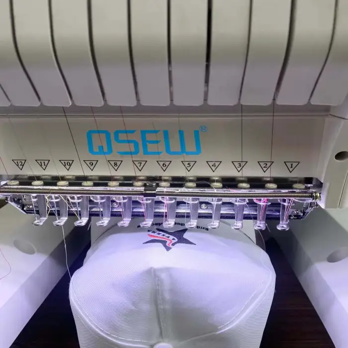 QS-1201  Single Head Computerized Embroidery Machine Computer for T shirt logo label Embroidery Machine