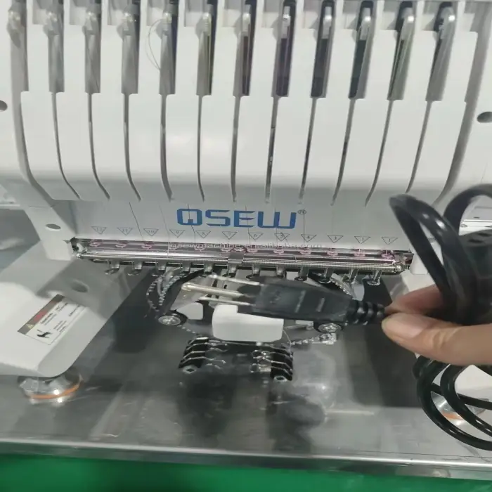 QS-1201  Single Head Computerized Embroidery Machine Computer for T shirt logo label Embroidery Machine