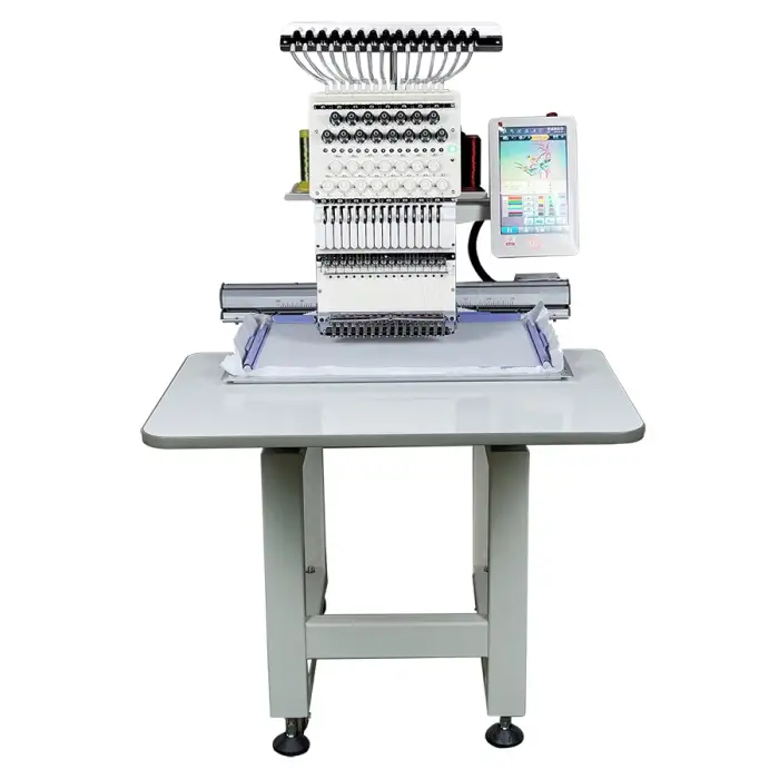 Single Head Computer 1000rpm 12 15 20 Multi Needles Industrial Computerized Hat Logo T Shirt Cap Embroidery Machine