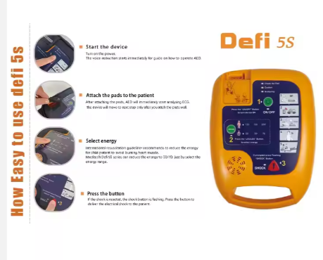 Portable First-Aid Devices Cardiac Defibrillator Handheld Heart Pacemaker Biphasic Defibrillator AED