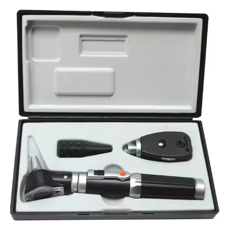 Portable Medical Fiber Optic Ear Eye Examination Diagnostic Set Ophthalmoscope Otoscope ENT Instrument