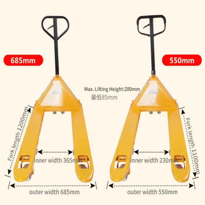 2ton 3ton 5ton Hydraulic Manual Pallet Jack Forklift Truck Hand Pallet Stacker T