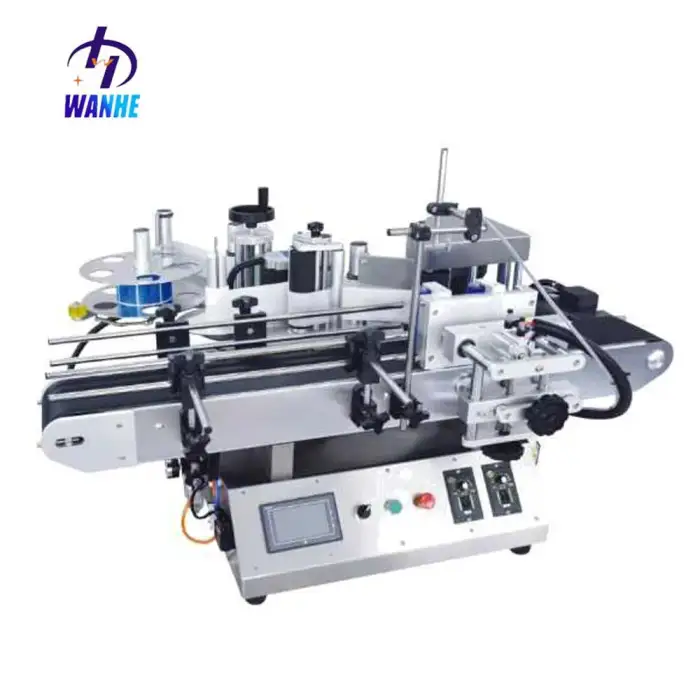 Tabletop automatic round square water Plastic bottle sticker labeling machine