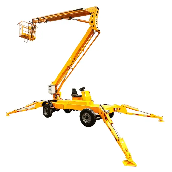 Arial Work Platform Electric Articulating Telescopic Boom Lift Towable Cherry Picker For Building Construction