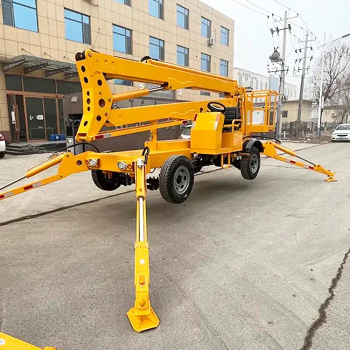 Arial Work Platform Electric Articulating Telescopic Boom Lift Towable Cherry Picker For Building Construction