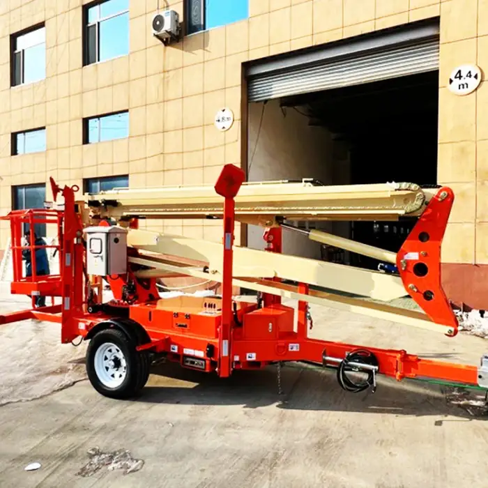 Arial Work Platform Electric Articulating Telescopic Boom Lift Towable Cherry Picker For Building Construction