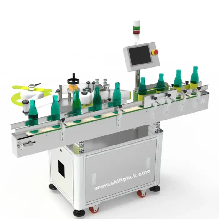 Fully automatic high speed round water bottle labeling machine with adhesive sticker wrap around