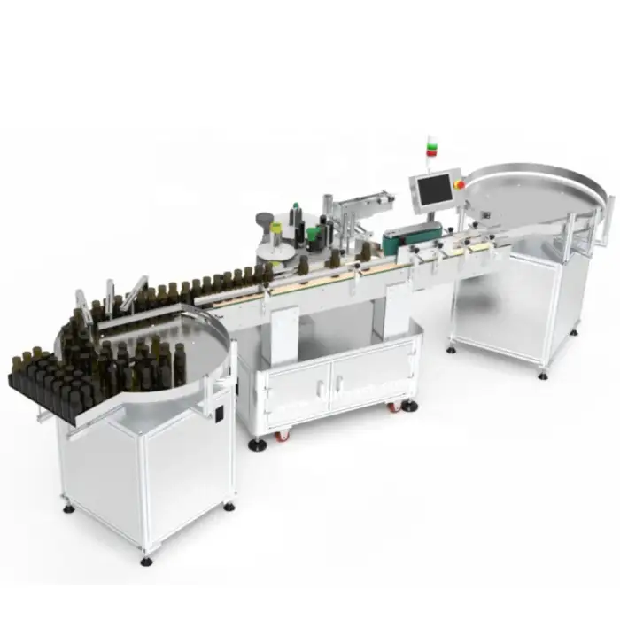 Fully automatic high speed round water bottle labeling machine with adhesive sticker wrap around