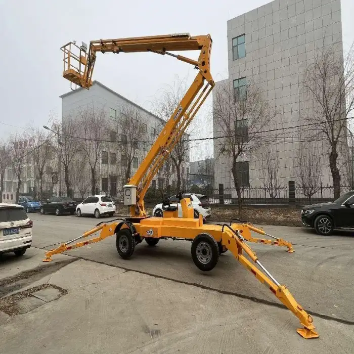 359-360 Spin 8m 230kg Towable Telescopic Arm Articulated Boom lift Electric Hydraulic Cherry Picker Spider Boom Lift