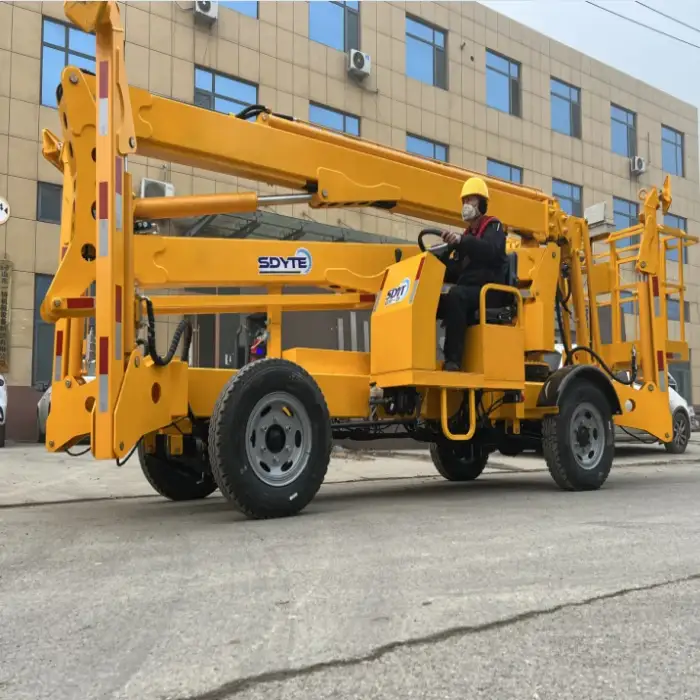 359-360 Spin 8m 230kg Towable Telescopic Arm Articulated Boom lift Electric Hydraulic Cherry Picker Spider Boom Lift