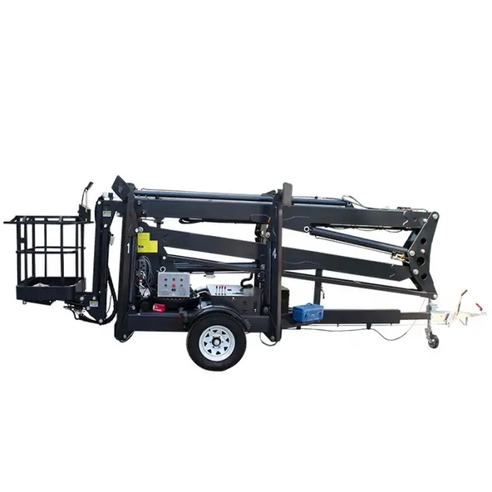 10m Mini Aerial Articulated Cherry Picker with EPA 10-22m AC and Gas Power Telescopic Towable Lift