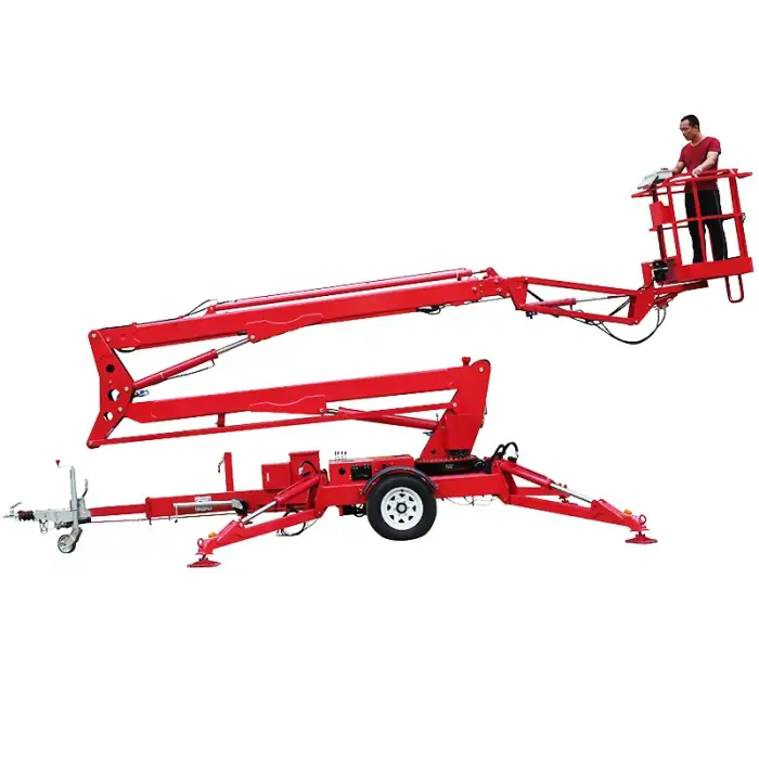 10m-24m Trailer Hydraulic Towable Man Boom Lift Cherry Picker