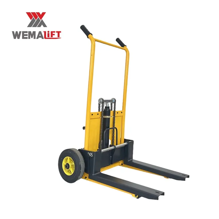 200kg Mini Forklift Hand Winch Stacker Liftsmart Straddle Leg Manual Stacker with High Moving Capacity for Small Spaces