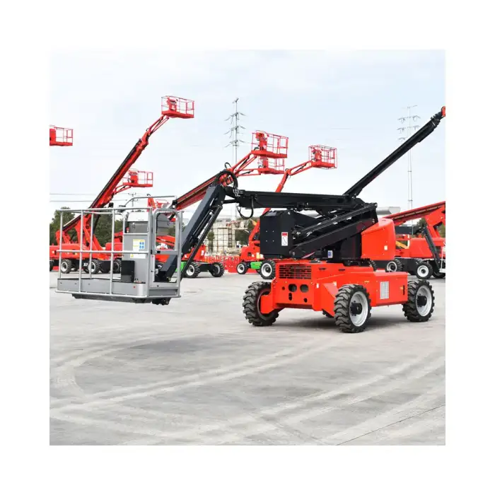 12M 18M Mini Small Hydraulic Articulated Boom Lift Electric Mobile Cherry Picker for Construction