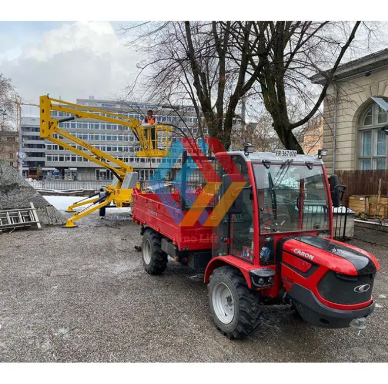 Trailer Towable Telescopic Arm Cherry Picker Truck Boom Lift For Cleaning and Maintenance Work