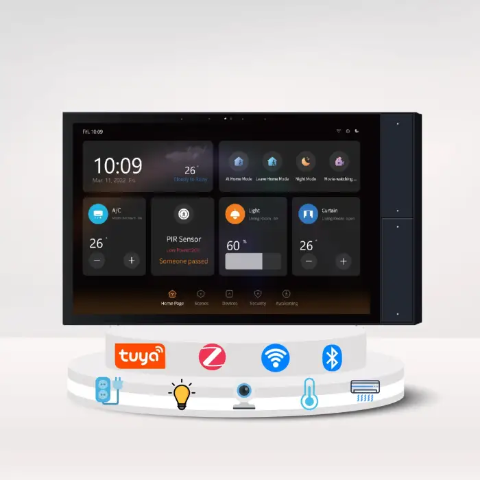 Tuya Zigbee Hub Smart Home Automation System 10 Inch Touchscreen Control Panel Management