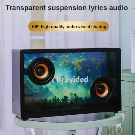 Floating Lyrics Subtitles Transparent Visualization Bluetooth Display Magnetic Home Audio Lyric Speaker With Font Barrage