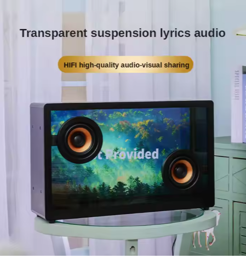 Floating Lyrics Display Speaker Subtitles Transparent Visualization For Wireless Bluetooth Speakers With NFC 60W Music