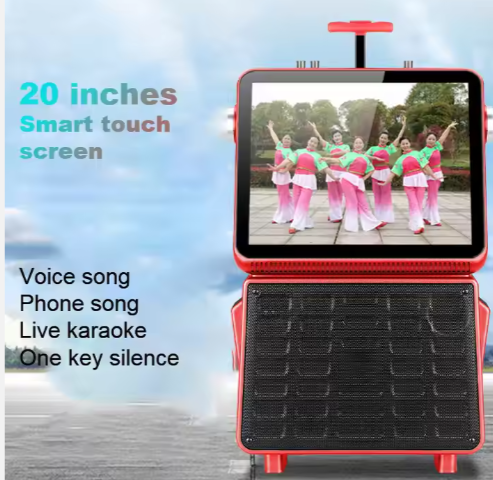 15 Inch Touch Screen Subwoofer Smart Karaoke Trolley Speaker With Google Search Wireless Portable DJ Speaker Box