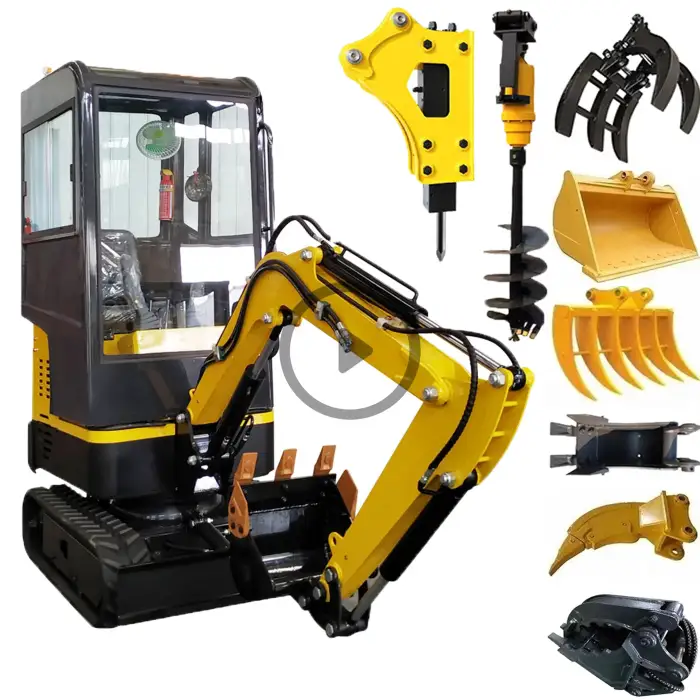 Mini Excavator Small Digger Crawler Excavator 1Ton 2Ton