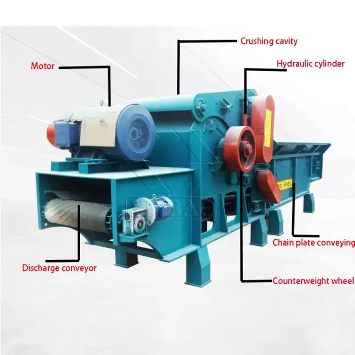 Electric Start waste wood bamboo crusher wood pallet crusher machine