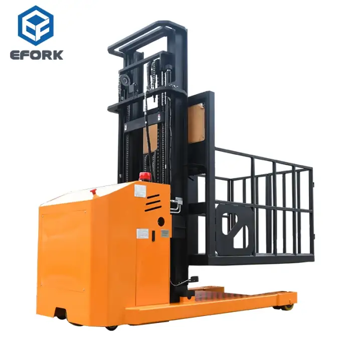 Man  Up Free Lifting  3306Lbs  1500 Kg  23Ft  70000M  Cherry Picker Reach Truck Order Picker With Lithium Battery