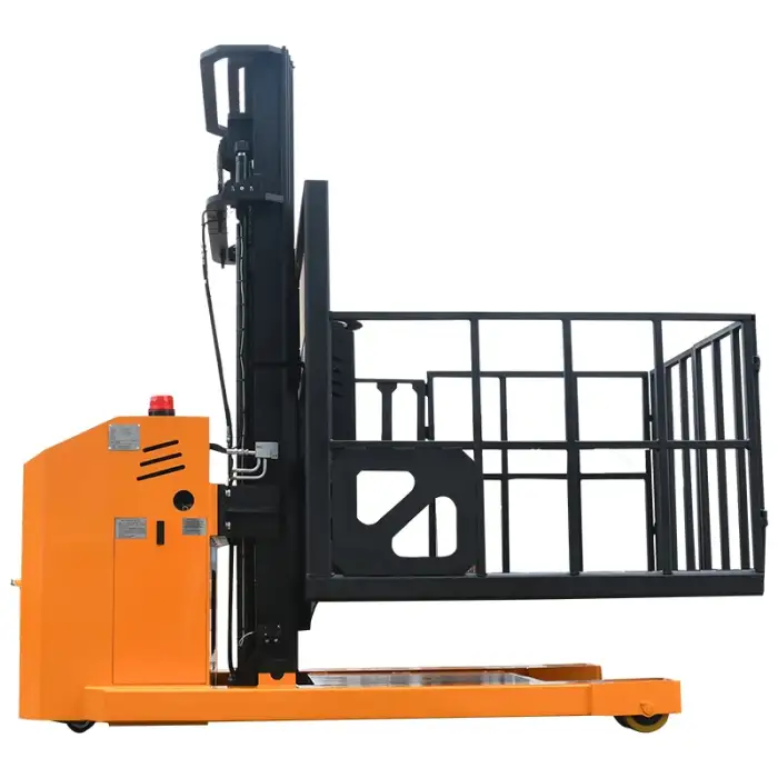 Man  Up Free Lifting  3306Lbs  1500 Kg  23Ft  70000M  Cherry Picker Reach Truck Order Picker With Lithium Battery