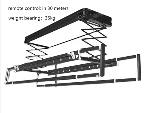 Smart Remote Control Balcony Clothes Hanger Ceiling Mounted Electric Lifting Folding LED Heated Drying Rack