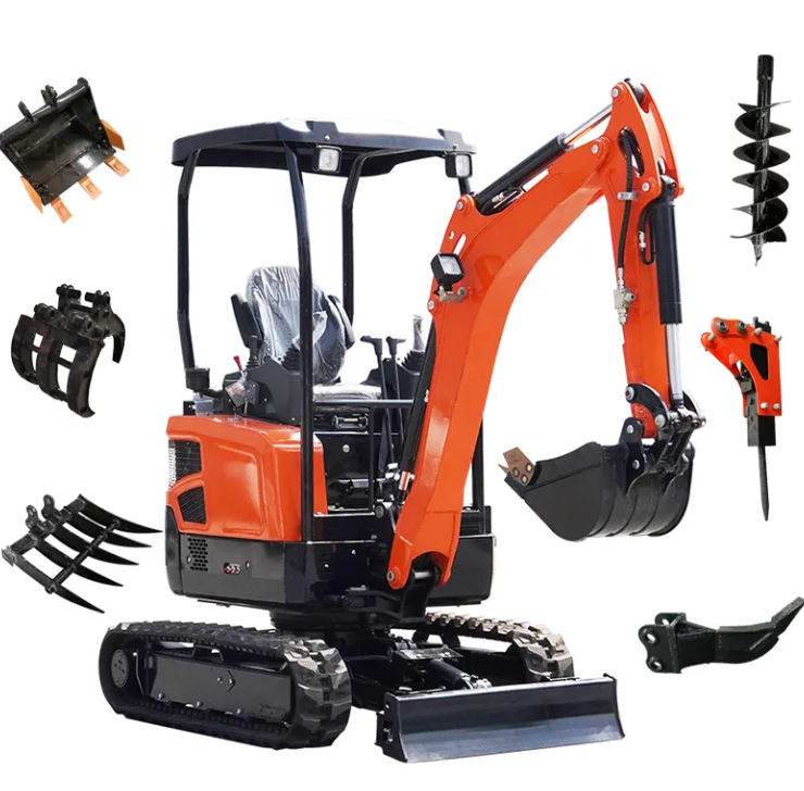 Mini Excavators With Boom Swing 1.6 Ton 1.8 Ton 2Ton Digger Cab EPA EURO 5 Standard Digger