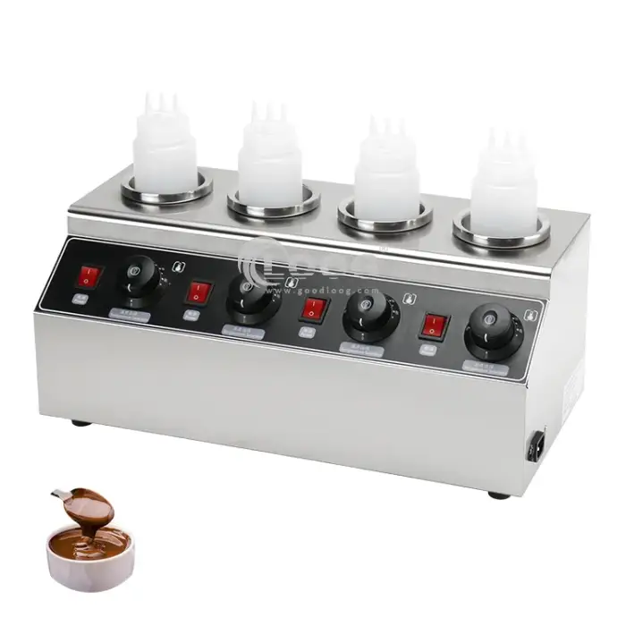 Wholesale 4 Pans Commercial Sauce Warmer 220V Electric Dispenser For Restaurant