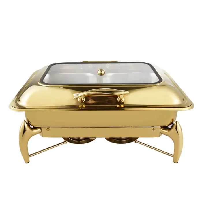 Commercial Stainless Steel Serving Food Warmers Buffet Gold Chafing Dishes