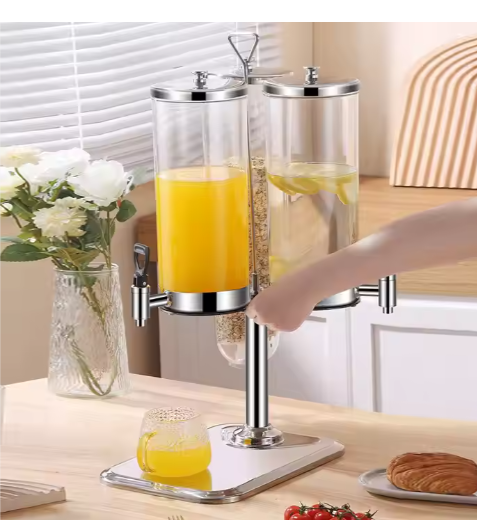 Simple Style Plastic Catering Cold Beverage Rotating 3 Tanks Juice Dispenser With High Quality For Restaurant