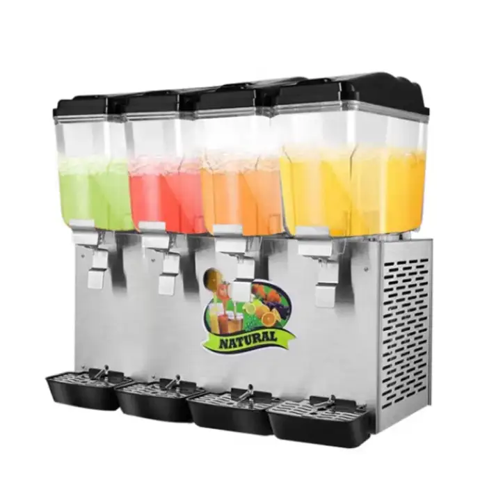 Commercial Catering Equipment 4 Tanks 64L Refrigerated Cold Drink Juice Dispenser