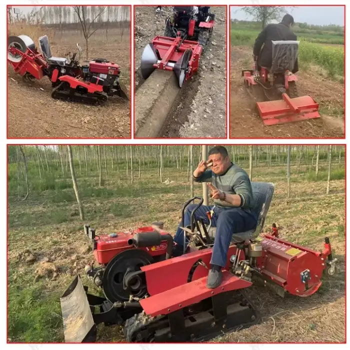 Farm Equipment Crawler Tiller Small Diesel Rotary Tiller Garden Walk-Behind Tractor