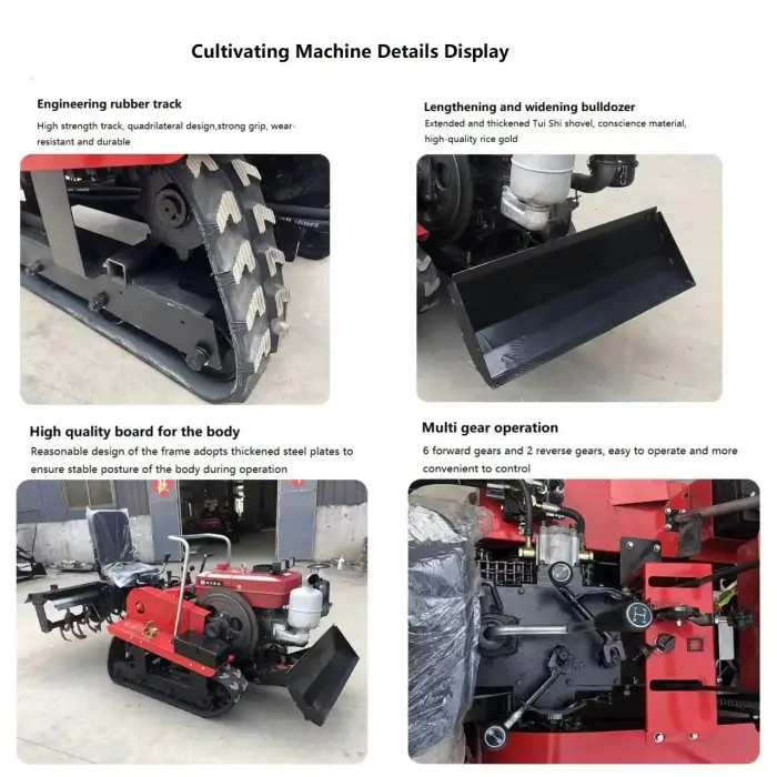 Farm Equipment Crawler Tiller Small Diesel Rotary Tiller Garden Walk-Behind Tractor