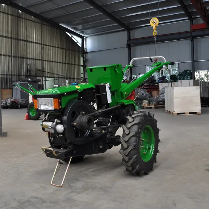 Farm Walk-Behind Tractor Diesel Engine Two Wheels Hand Push Walking 8 HP Compact Tractor