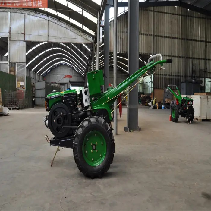 Farm Walk-Behind Tractor Diesel Engine Two Wheels Hand Push Walking 8 HP Compact Tractor