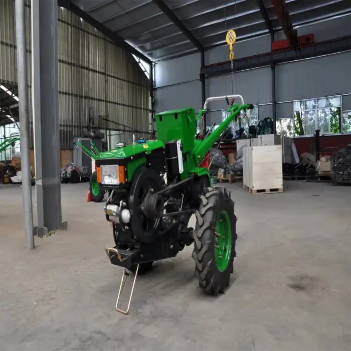 Farm Walk-Behind Tractor Diesel Engine Two Wheels Hand Push Walking 8 HP Compact Tractor