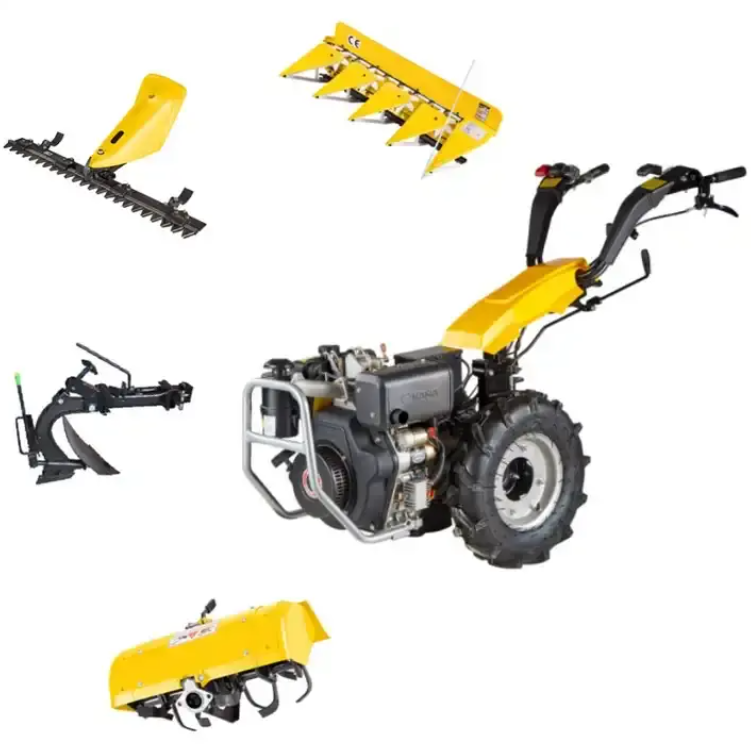 Two-Wheeled Mini Walk-behind Tractor Agricultural Machinery and Equipment Diesel Tiller