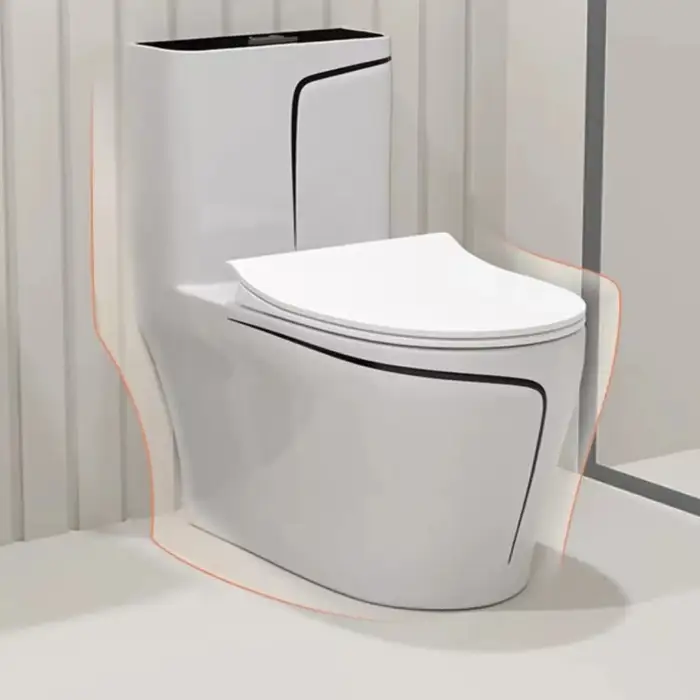 Luxury Modern High-End Diamond Shape White With Black Line Toilet For Bathroom