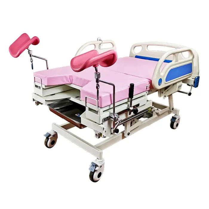 Four Functions Electric obstetrics delivery hospital bed with foam mattress