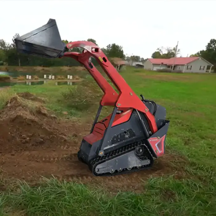 Diesel EPA Mini Skid Steer Tractor Forest Farm Machinery Walk Behind Skid-Steer Loader with Attachment