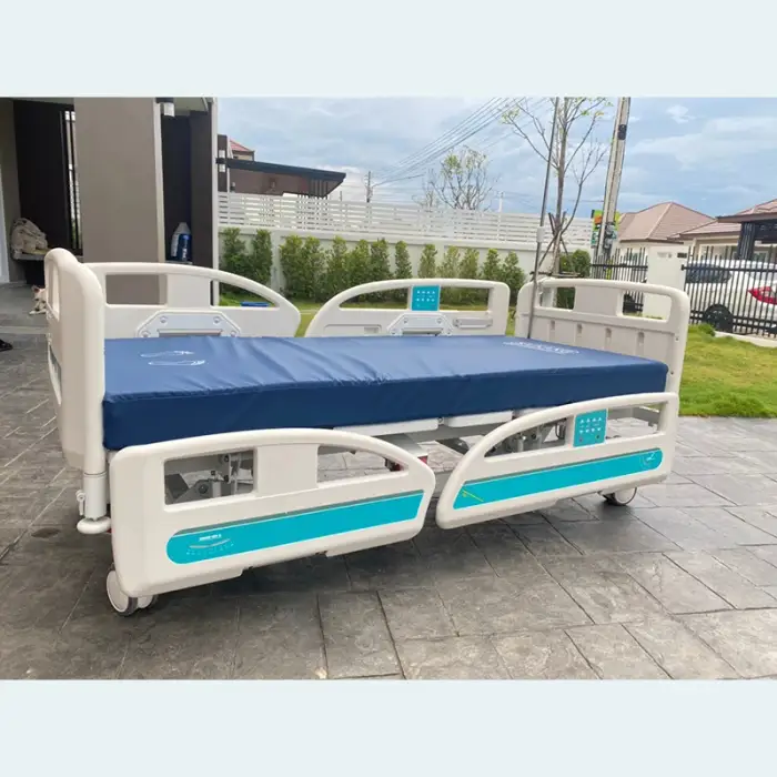 ICU Nursing Steel Medical Furniture Plastic Guardrail Multifunction Adjust Electric Hospital Bed