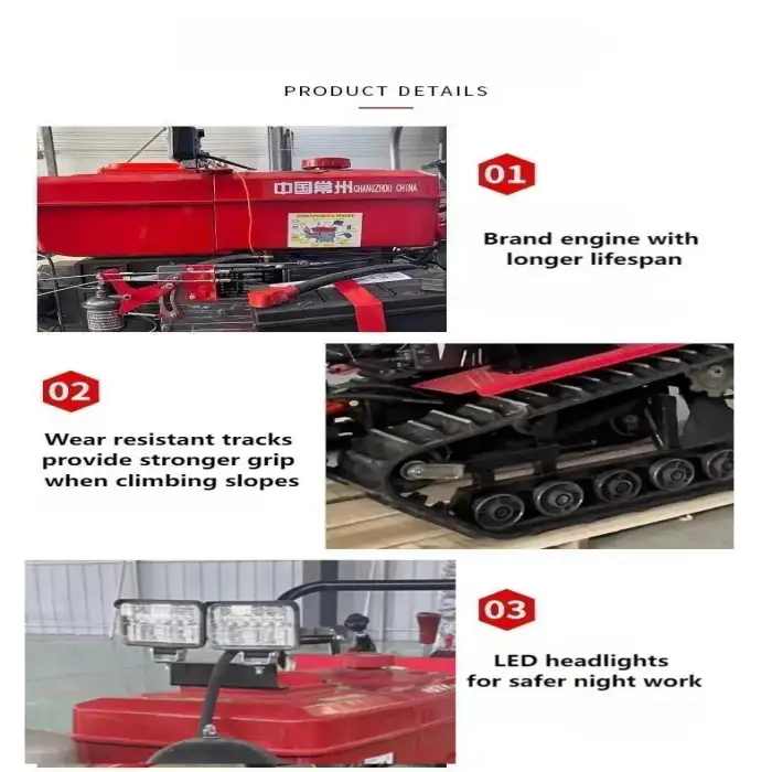 Amphibious Crawler Rotary Tiller Ride-On Garden Micro-Tillage Machine Diesel Walk-Behind Tractor