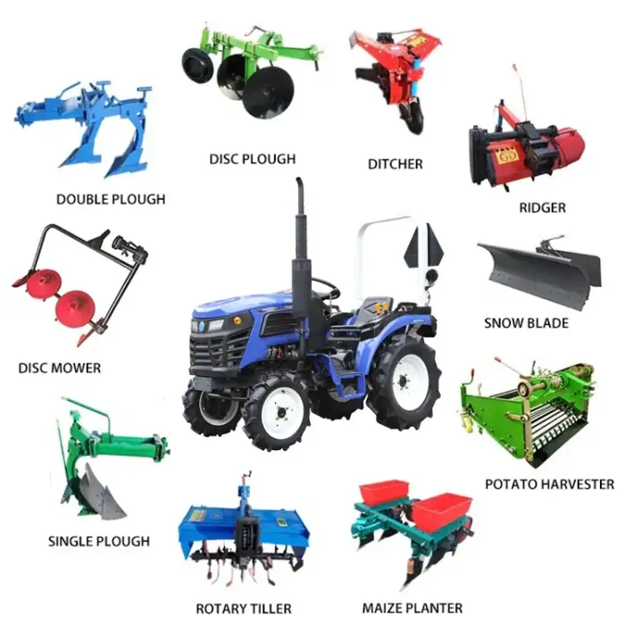 Traktor 4X4 Loader Tractor/Mini Tractor Mini Power Tiller 4Wd Wheel Tractor  For Farming