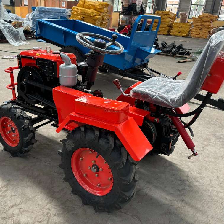 4-10/6-12 New Style HP 15 2WD Mini Tractor 4 Wheel Walking For Simple Farming Work All Walk-Behind Tractor Attachments Can Be Used