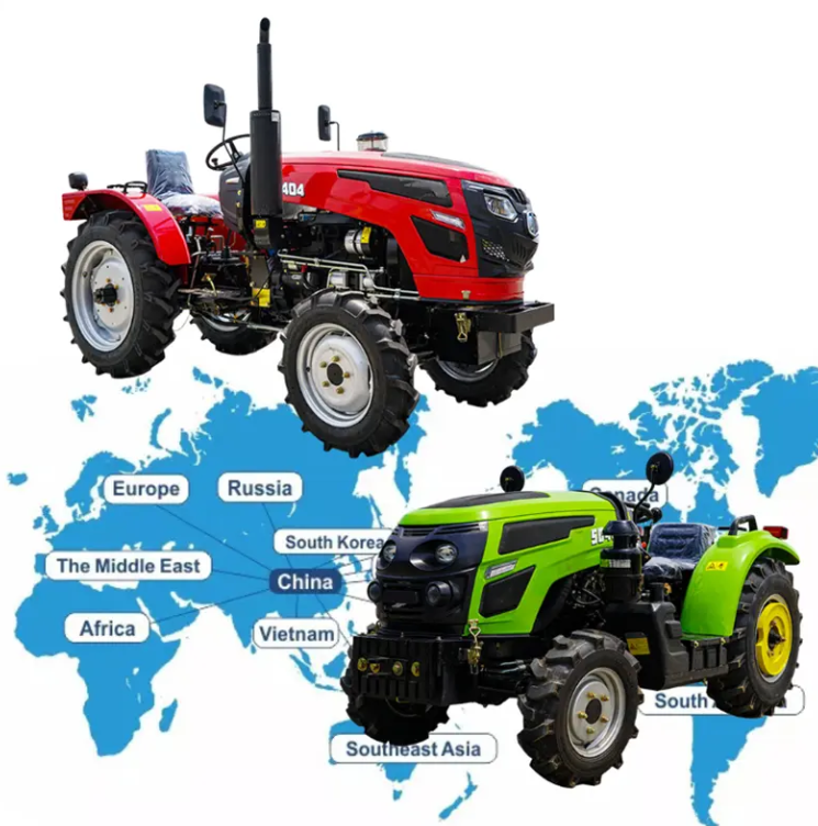 4-10/6-12 New Style HP 15 2WD Mini Tractor 4 Wheel Walking For Simple Farming Work All Walk-Behind Tractor Attachments Can Be Used