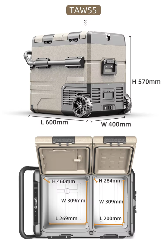 alpicool TAW45 ac/dc 12v 220v portable refrigerator compressor fridge car truck outdoor battery car cooler fridge freezer