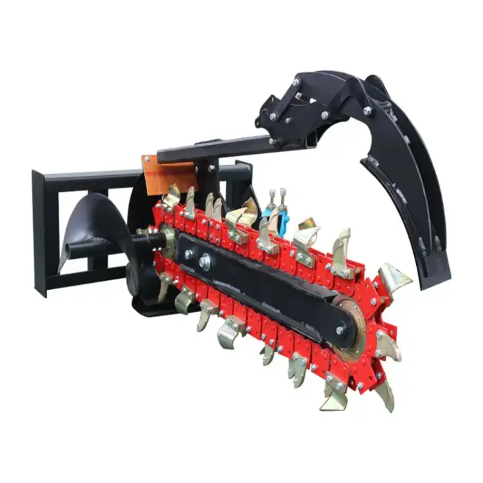 New Tractor Skid Steer Loader Mini Load Trencher Chain Teeth Machine for Land Trenching Walk Behind