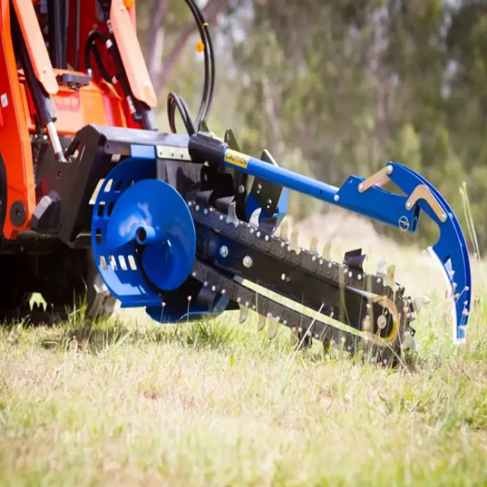 New Tractor Skid Steer Loader Mini Load Trencher Chain Teeth Machine for Land Trenching Walk Behind